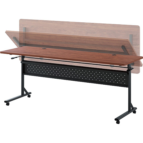 Lorell Shift 2.0 Flip and Nesting Mobile Table Laminated Rectangle Top - 72" Table Top Length x 24" Table Top Width x 1" Table Top Thickness - 29.50" Height - Assembly Required - Cherry - 1 Each (LLR60763)