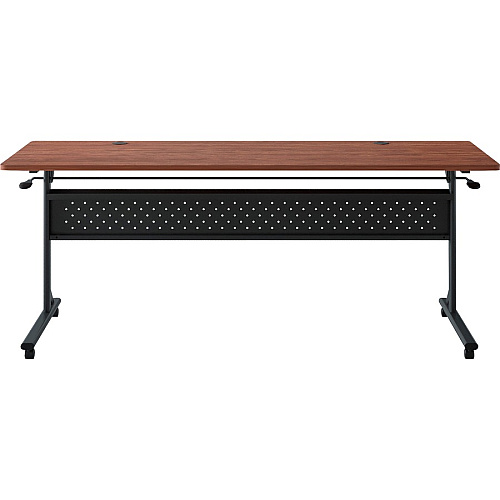 Lorell Shift 2.0 Flip and Nesting Mobile Table Laminated Rectangle Top - 72" Table Top Length x 24" Table Top Width x 1" Table Top Thickness - 29.50" Height - Assembly Required - Cherry - 1 Each (LLR60763)