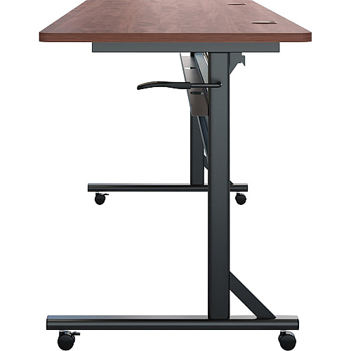Lorell Shift 2.0 Flip and Nesting Mobile Table Laminated Rectangle Top - 72" Table Top Length x 24" Table Top Width x 1" Table Top Thickness - 29.50" Height - Assembly Required - Cherry - 1 Each (LLR60763)
