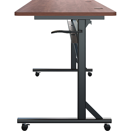 Lorell Shift 2.0 Flip and Nesting Mobile Table Laminated Rectangle Top - 72" Table Top Length x 24" Table Top Width x 1" Table Top Thickness - 29.50" Height - Assembly Required - Cherry - 1 Each (LLR60763)