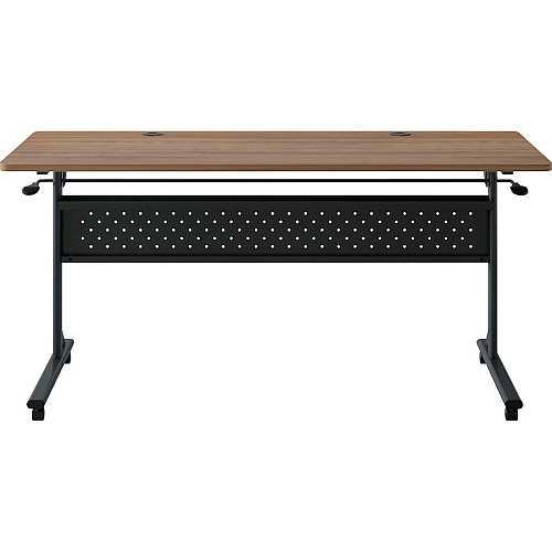 Lorell Shift 2.0 Flip and Nesting Mobile Table Laminated Rectangle Top - 60" Table Top Length x 24" Table Top Width x 1" Table Top Thickness - 29.50" Height - Assembly Required - Walnut - 1 Each (LLR60764)