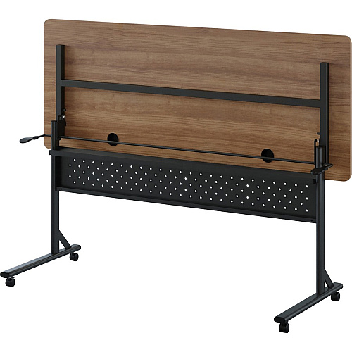 Lorell Shift 2.0 Flip and Nesting Mobile Table Laminated Rectangle Top - 60" Table Top Length x 24" Table Top Width x 1" Table Top Thickness - 29.50" Height - Assembly Required - Walnut - 1 Each (LLR60764)