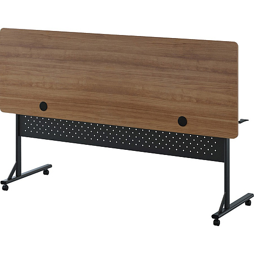 Lorell Shift 2.0 Flip and Nesting Mobile Table Laminated Rectangle Top - 72" Table Top Length x 24" Table Top Width x 1" Table Top Thickness - 29.50" Height - Assembly Required - Walnut - 1 Each (LLR60765)