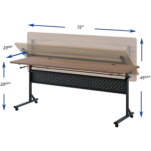 Lorell Shift 2.0 Flip and Nesting Mobile Table Laminated Rectangle Top - 72" Table Top Length x 24" Table Top Width x 1" Table Top Thickness - 29.50" Height - Assembly Required - Walnut - 1 Each (LLR60765)