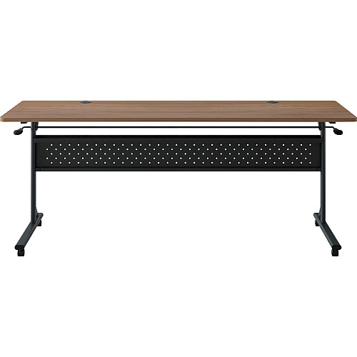 Lorell Shift 2.0 Flip and Nesting Mobile Table Laminated Rectangle Top - 72" Table Top Length x 24" Table Top Width x 1" Table Top Thickness - 29.50" Height - Assembly Required - Walnut - 1 Each (LLR60765)