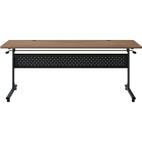 Lorell Shift 2.0 Flip and Nesting Mobile Table Laminated Rectangle Top - 72" Table Top Length x 24" Table Top Width x 1" Table Top Thickness - 29.50" Height - Assembly Required - Walnut - 1 Each (LLR60765)