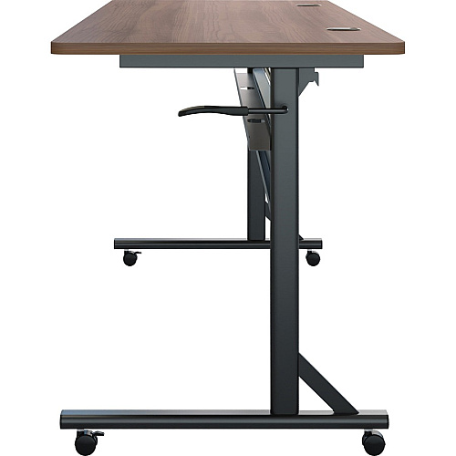 Lorell Shift 2.0 Flip and Nesting Mobile Table Laminated Rectangle Top - 72" Table Top Length x 24" Table Top Width x 1" Table Top Thickness - 29.50" Height - Assembly Required - Walnut - 1 Each (LLR60765)
