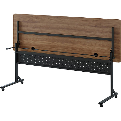 Lorell Shift 2.0 Flip and Nesting Mobile Table Laminated Rectangle Top - 72" Table Top Length x 24" Table Top Width x 1" Table Top Thickness - 29.50" Height - Assembly Required - Walnut - 1 Each (LLR60765)