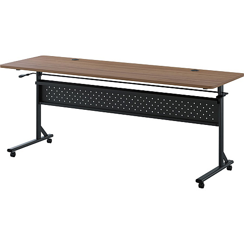 Lorell Shift 2.0 Flip and Nesting Mobile Table Laminated Rectangle Top - 72" Table Top Length x 24" Table Top Width x 1" Table Top Thickness - 29.50" Height - Assembly Required - Walnut - 1 Each (LLR60765)