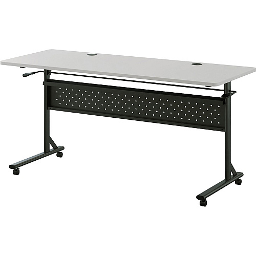Lorell Shift 2.0 Flip and Nesting Mobile Table Laminated Rectangle Top - 60" Table Top Length x 24" Table Top Width x 1" Table Top Thickness - 29.50" Height - Assembly Required - Gray - 1 Each (LLR60766)