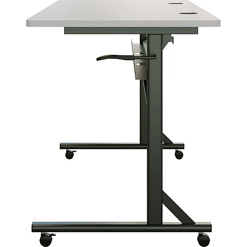Lorell Shift 2.0 Flip and Nesting Mobile Table Laminated Rectangle Top - 60" Table Top Length x 24" Table Top Width x 1" Table Top Thickness - 29.50" Height - Assembly Required - Gray - 1 Each (LLR60766)