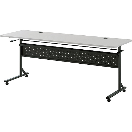 Lorell Shift 2.0 Flip and Nesting Mobile Table Laminated Rectangle Top - 72" Table Top Length x 24" Table Top Width x 1" Table Top Thickness - 29.50" Height - Assembly Required - Gray - 1 Each (LLR60767)