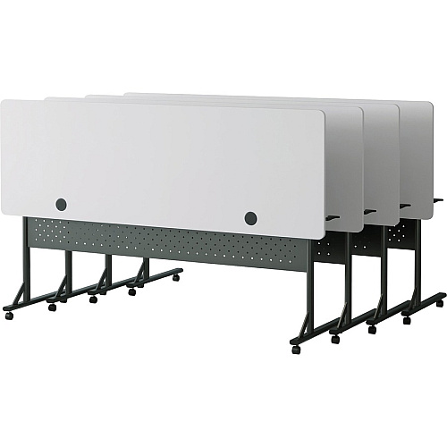 Lorell Shift 2.0 Flip and Nesting Mobile Table Laminated Rectangle Top - 72" Table Top Length x 24" Table Top Width x 1" Table Top Thickness - 29.50" Height - Assembly Required - Gray - 1 Each (LLR60767)