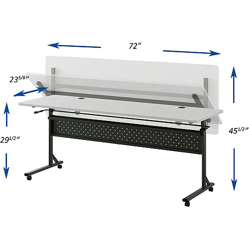 Lorell Shift 2.0 Flip and Nesting Mobile Table Laminated Rectangle Top - 72" Table Top Length x 24" Table Top Width x 1" Table Top Thickness - 29.50" Height - Assembly Required - Gray - 1 Each (LLR60767)