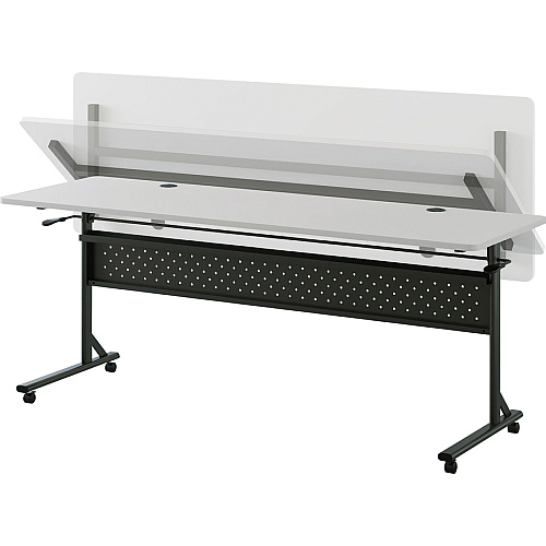 Lorell Shift 2.0 Flip and Nesting Mobile Table Laminated Rectangle Top - 72" Table Top Length x 24" Table Top Width x 1" Table Top Thickness - 29.50" Height - Assembly Required - Gray - 1 Each (LLR60767)
