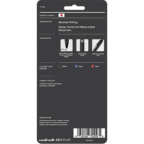 uni-ball uniball&trade; 207 Plus+ Gel Pen 0.7 mm Medium Pen Point - Retractable - Assorted Ink - Gel-based, Nanofiber Ink - Black Metal Barrel - 4 / Pack (70458)