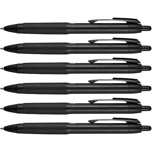 uni-ball uniball&trade; 207 Plus+ Gel Pen Medium Pen Point - Retractable - Assorted Ink - Gel-based - Black Metal Barrel - 6 / Pack (70461)
