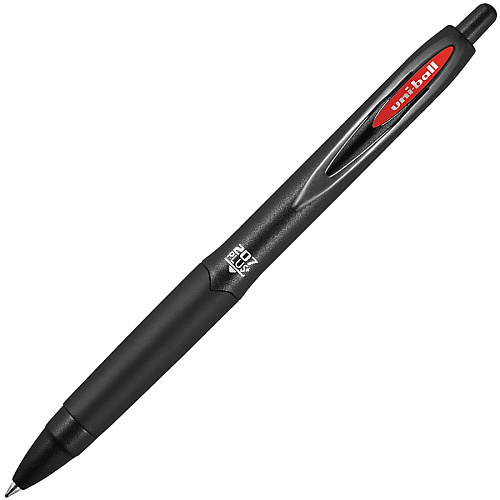 uni-ball uniball&trade; 207 Plus+ Gel Pen 0.7 mm Medium Pen Point - Retractable - Red Ink - Gel-based, Nanofiber Ink - Black Metal Barrel - 1 Dozen (70464)