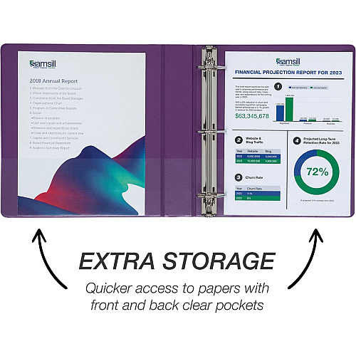 Samsill Durable 1.5 Inch Binder, Made in the USA, D Ring Customizable Clear View Binder, Fashion Assortment, 4 Pack, Each Holds 350 Page 1 1/2" Binder Capacity - 350 Sheet Capacity - Fastener(s): D-Ring - Chipboard, Polypropylene - Assorted - Re (MP46459)