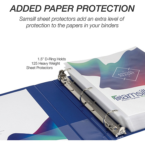 Samsill Durable 1.5 Inch Binder, Made in the USA, D Ring Customizable Clear View Binder, Fashion Assortment, 4 Pack, Each Holds 350 Page 1 1/2" Binder Capacity - 350 Sheet Capacity - Fastener(s): D-Ring - Chipboard, Polypropylene - Assorted - Re (MP46459)