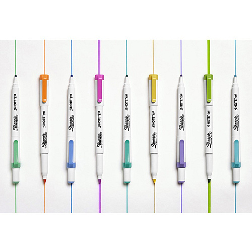 Sharpie S-Note Duo Dual-Tip Markers Chisel, Bullet Marker Point - Assorted Ink - 16 / Pack (2154174)