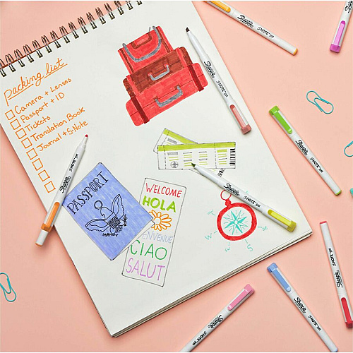 Sharpie S-Note Duo Dual-Tip Markers Chisel, Bullet Marker Point - Assorted Ink - 16 / Pack (2154174)