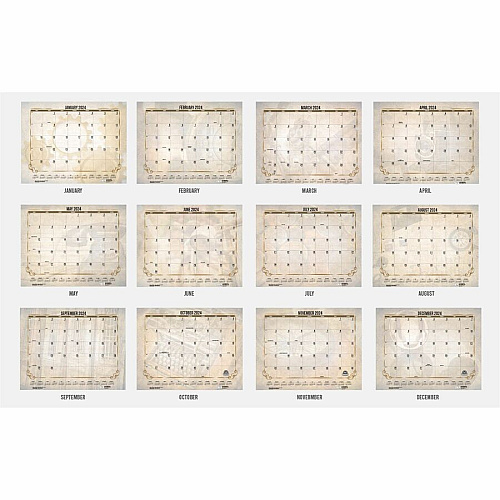 House of Doolittle Vintage Monthly Desk Pad Calendar Julian Dates - Monthly - 12 Month - January - December - 1 Month Single Page Layout - 22" x 17" Sheet Size - Headband - Desk Pad - Brown - Leatherette - Reinforced Corner, Unruled Daily Block - 1  (157)