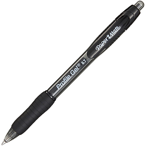 Paper Mate Profile Retractable Gel Pens 0.7 mm Medium Pen Point - Retractable - Black Ink - Gel-based - 4 / Pack (2097013)