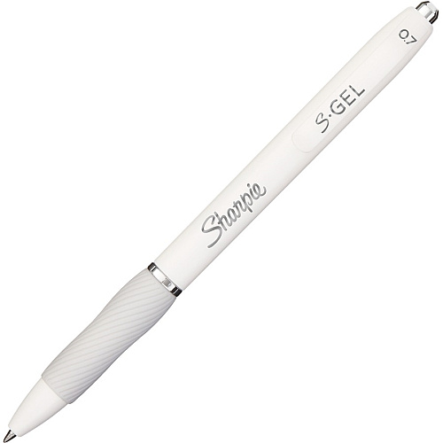 Sharpie S-Gel Pens 0.7 mm Medium Pen Point - Black Ink - Gel-based - White Metal Barrel - 4 / Pack (2126207)