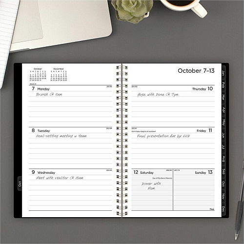 Mead Thicket Monthly Desk Pad Calendar, Compact, 17 3/4" x 11" (CRW42005)