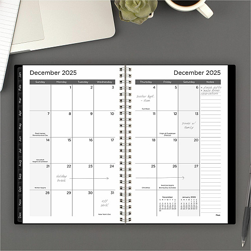 Mead Thicket Monthly Desk Pad Calendar, Compact, 17 3/4" x 11" (CRW42005)