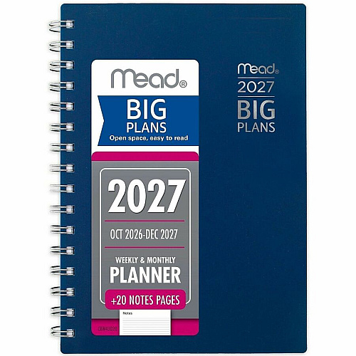 Cambridge 2022-2023 BIG PLANS Weekly Monthly Planner, Navy, Small, 5 1/2" x 8 1/2" (CRW43020)