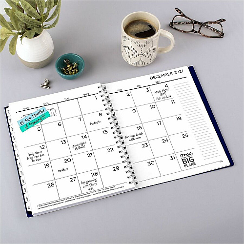 Mead 2022-2023 BIG PLANS Weekly Monthly Planner, Navy, Large, 8 1/2" x 11" (CRW63020)