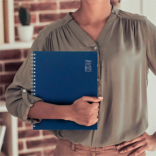 Mead 2022-2023 BIG PLANS Weekly Monthly Planner, Navy, Large, 8 1/2" x 11" (CRW63020)