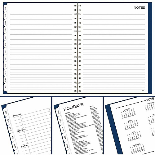 Mead 2022-2023 BIG PLANS Weekly Monthly Planner, Navy, Large, 8 1/2" x 11" (CRW63020)