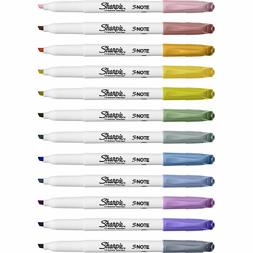 Sharpie S-Note Creative Markers Broad Chisel Marker Point - Assorted Ink - Drawing, Coloring - 12 / Pack (2158060)