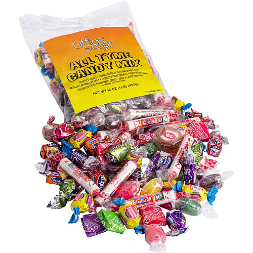 Office Snax All Tyme Mix Assorted Candies Assorted - Individually Wrapped - 16 oz - 1 Bag (00652)