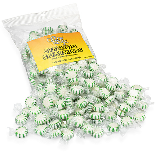 Office Snax Tub of Starlight Spearmints Candy Spearmint - Individually Wrapped - 16 oz - 1 Each (00655)