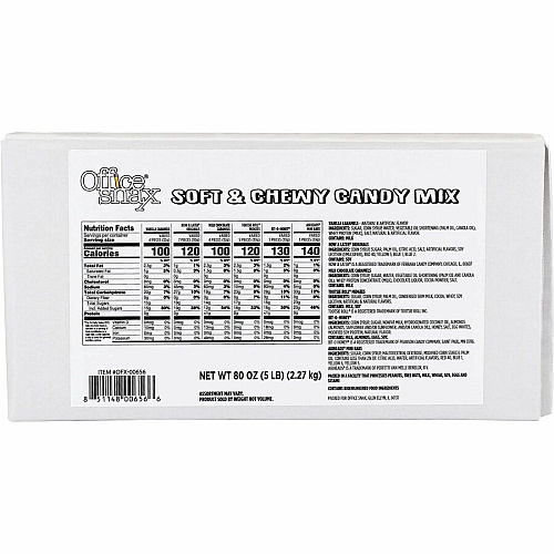 Office Snax Soft & Chewy Candy Mix Assorted - Individually Wrapped - 5 lb - 1 / Carton (00656)