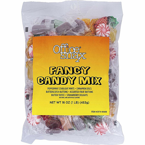 Office Snax Fancy Mix Hard Candies Assorted - Individually Wrapped - 16 oz - 1 Each (00668)