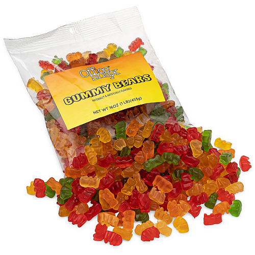 Office Snax Gummy Bears Candy Assorted - 16 oz - 1 Each (00669)