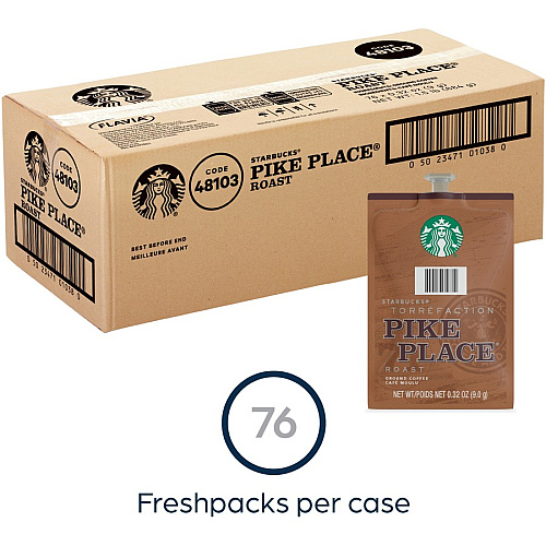 Starbucks Freshpack Pike Place Roast Coffee American - Medium - Ground, Freshpack - Pike Place, Classic - 76 / Case (48103)