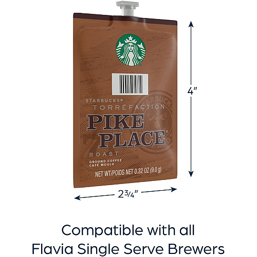 Starbucks Freshpack Pike Place Roast Coffee American - Medium - Ground, Freshpack - Pike Place, Classic - 76 / Case (48103)