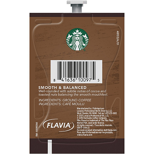 Starbucks Freshpack Pike Place Roast Coffee American - Medium - Ground, Freshpack - Pike Place, Classic - 76 / Case (48103)