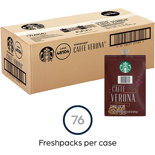 Starbucks Freshpack Caffe Verona Coffee Compatible with Flavia - American - Dark - Freshpack, Ground - Caffe Verona, Classic - 76 / Case (48104)