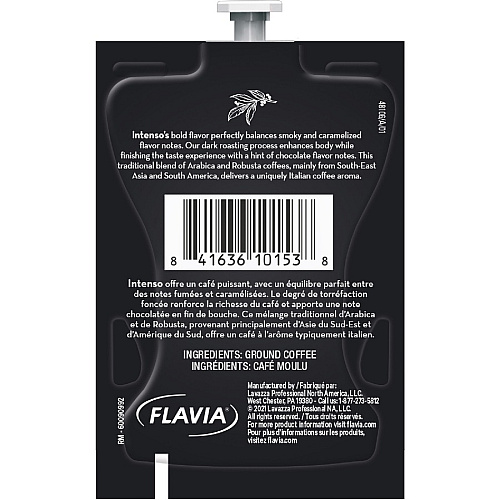 Lavazza Freshpack Intenso Coffee Compatible with Flavia Aroma, Flavia Barista, FLAVIA Creation 600, Flavia Creation 500, Flavia Creation 200, Flavia Creation 150, Flavia Creation 300 - Dark - 0.3 oz - Freshpack, Ground - Intenso - Kosher - 76 / Ca (48106)