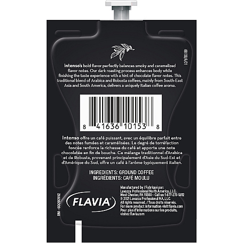 Lavazza Freshpack Intenso Coffee Compatible with Flavia Aroma, Flavia Barista, FLAVIA Creation 600, Flavia Creation 500, Flavia Creation 200, Flavia Creation 150, Flavia Creation 300 - Dark - 0.3 oz - Freshpack, Ground - Intenso - Kosher - 76 / Ca (48106)