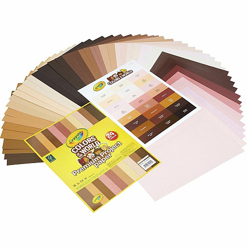 Crayola Colors of the World Construction Paper Student, Construction, Artwork - 24 Piece(s) - 8.50" Width x 11" Length - Multi - Paper - 48 / Pack (990091)