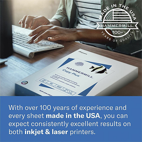 Hammermill Copy Plus Paper - White 92 Brightness - Ledger/Tabloid - 11" x 17" - 20 lb Basis Weight - Acid-free, Quick Drying - White - 500 Sheets per Ream - 500 Sheets/Ream - 200 / Pallet (105023PL)