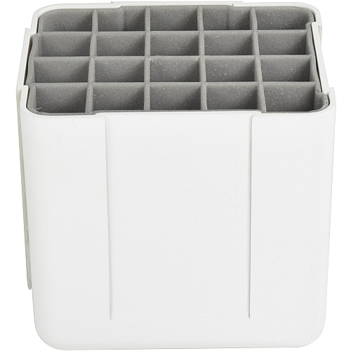 Deflecto Interlocking Marker Organizer 4.30" Height x 4.40" Width x 3.40" Depth - Desktop - Portable, Stackable - White - Acrylonitrile Butadiene Styrene (ABS) - 1 Each (29123CR)